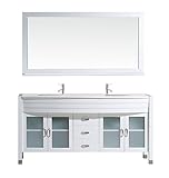 Virtu MD-499-S-WH Ava Double Bathroom Vanity Cabinet Set 63 White [並行輸入品]