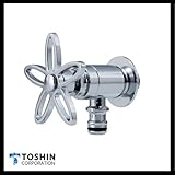 立水栓 水栓柱　蛇口　ホース接続水栓　スミレハンドル(メッキ)【JA-G102-SM】