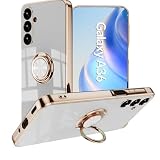 【Yikasina】 Galaxy A36 5G ケース リング付き SC-54F ギャラクシーa36 5g ケース タンド機能 シンプル かわいい スマホケース （ホワイト）