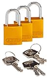 Brady 133282 Keyed Padlock, Alike Key, Aluminum (Pack of 3) by Brady
