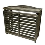 エアコン 室外機カバー 木製 ボーダータイプ 日除け ガーデニング 室外機カバー 上向きルーバー