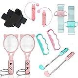 スイッチスポーツ用 ハンドル アクセサリー Switch Sports対応 体感スポーツ ゴルフ テニス 縄跳び ボクシング 没入感体験 Switch/Switch OLED コントローラ用 レッグ/リストストラップ (12 in 1セット)