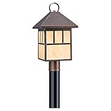 Sea Gull Lighting 82947BL71 1-Light Prairie Statement Outdoor Post Lantern, Antique Bronze Finish [並