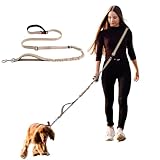 PUKAKO 犬 リード ショルダー 犬用リード 中型犬 大型犬 小型犬 犬の 斜めがけ 肩掛け 散歩 ペット用品 軽量 肩 ハンズフリー レーニング ラベンダー&グリーン