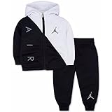 NIKE(ナイキ)エア・ジョーダン JORDAN 男の子用ホワイトxブラックAIRジャンプマンフード付き アクティブジャケット上下2点セット (5-6years（約110-116cm）) [並行輸入品