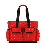 VANITA マザーズバッグ スタイリッシュ 耐磨耗 通気 出産祝い 母の日 マタニティ 若いママに優しい プレゼント（レッド）