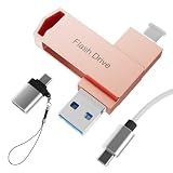256GB Phone USBメモリ 【アプリ不要・アルバムからデータ保存】４in1 USBメモリ 写真保存 大容量 外付けメモリ 高速 データバックアップ フラッシュメモリ iOS/USB/Micro USB/Type-C 外付けストレージ 回転式 スマホ容量不足解消 USB-C ケーブル ストラップ付 黒
