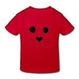 デレス 子供服 2-6歳 アザラシ あざらし 可愛い 動物柄 Tシャツ T 綿 おもしろ カジュアル 2 Toddler レッド