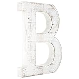 アンティーク調ホワイトアルファベット壁飾り/ Free Standingモノグラム文字" B "