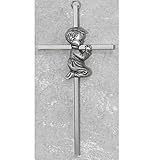 Silver Boy Wall Cross Baby Infant Christening Baptism Shower Wall Decor Nursery Great Gift by McVan 