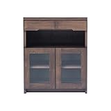 キャビネット 完成品 幅60cm 木製 アルダー 扉付き 国産品 ナチュラル ブラウン 堀田木工所 (ブラウン)