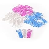 おしゃぶりホルダー マルチクリップ ベビー用品 多用途クリップ カラフル3色セット（ブルー ピンク クリア） 30個入