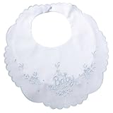 Lillian Rose 赤ちゃんの特別な日に！ 花の刺繍 純白スタイ （ブルー） [並行輸入品]