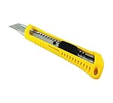 Brink Tools BR-T610-027 Utility Knife Cutter Box Heavy Duty Yellow Handle Easy Blade Change Auto Loc