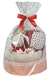 出産祝いセット　オーガニックコットン　タオルケーキ（レッドキューブ）
