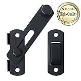 Alise sus304ステンレススチールゲートラッチペットドアラッチボルトロックHeavy Duty厚2.5 MM、ms9500-bマットブラック
