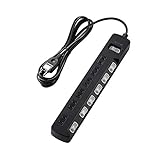 ELECOM 電源タップ 雷ガード 一括&個別スイッチ付 省エネ スイングプラグ 6個口 ブラック T-TVK05-2625BK