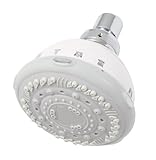 Premier 192050 Premier Massage Shower Head 7 Settings Abs White Gray Face -Pack of 2