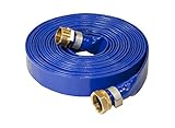 Abbott Rubber 1147-1000-25 Reinforced Blue PVC Lay Flat 1-Inch by 25-Feet Water Discharge Hose with