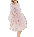 Candykids　ガールズ キッズ 女児 女の子 長袖 ワンピース フォーマル 女の子/ 卒業式/スーツ/ピアノ/結婚式/面接/七五三/入学式/ お姫様 ドレス お出かけ 結婚式 (130cm, ピ