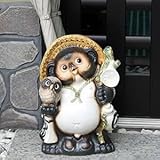 信楽焼 13号フクロウ持ち狸傘立て しがらき焼 笠立て 陶器 おしゃれ kt-0218