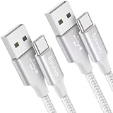 USB Type C ケーブル 白【1.5m 2本セット】Baiwwa USB-A to USB-C 急速充電 ケーブル タイプC ケーブル 高速データ転送 iPhone 16 15 Pro Plus、Galaxy S22 S21 S20 S10 S9 A21、Xperia、Switch、MacBook、iPadその他Android USB-C機器対応