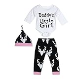 AmazingDeal 子供服 ロンパース ベビー爬行服 ロングパンツ 帽子付き ３点 鹿柄 男女兼用 ジャンプスーツ ルームウェア カバーオール　長袖 春秋 綿製品 連体衣装 可愛い (100（12