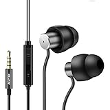AGPTEK イヤホン カナル型 高音質 寝ホン 睡眠用 在宅勤務用 オフィス用 遮音 リモコン マイク付き 耳栓付属 iPhone/And