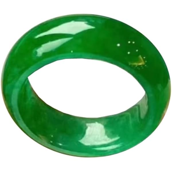 Amazon | [Agst-chi] 天然 ビルマ産 満緑 帝王緑 翡翠 リング くりぬき