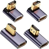 DAOKAI 8K HDMI 2.1 直角アダプター上下左右90度・270度対応 HDMIオス-HDMIメス延長コネクタ48Gbps HDMI 2.1 90度アダプター アルミニウム合金