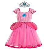 [TaiTas] スーパーマリオ なりきり ワンピース（ピーチ姫セット・ブルー、120）