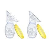 jallysiaシリコン緩めるManual BreastハンドポンプBreastmilk吸引セーバーwithイエロー蓋2パック