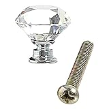 AMAA 取って 引き出し ハンドル 取手 つまみ 透明 キラキラクリア キャビネット キッチンキャビネット ダイヤモンド形 金具 ノブ インテリア ネジ付き 10個セット (透明)
