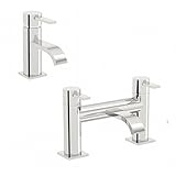 Modern Square Designer Bath Filler Tap + Basin Mixer Tap Pack SOHO