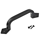 lizavo – 9 " Squareドアプルハンドルinブラック – Solid Cast Iron