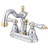 Kingston Brass KB1604AL Two Handle 4 in. Centerset Lavatory Faucet with Retail Pop-up