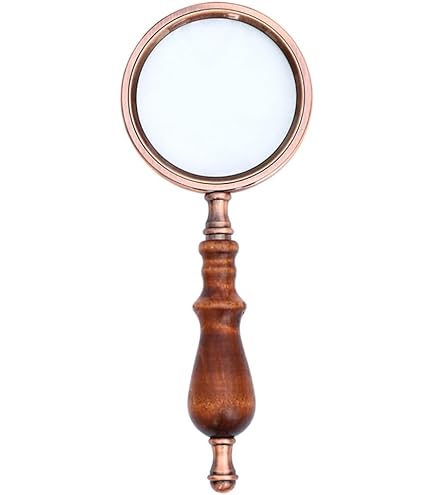 Amazon | Fiegcit 虫眼鏡 アンティーク ハンドルーペ 10X 読書用拡大鏡