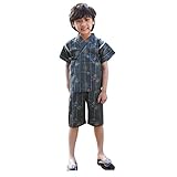 922811J 鍔に霞 甚平 子供 キッズ ジュニア 男の子 [スペースデザイン] SPACE DESIGN 130cm