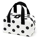 お出かけお食事タイムの保温・保冷バッグ　polka dot large（white）　B2504800　日本製