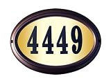 Qualarc Edgewood Oval LightedアドレスPlaque with 4インチブラック樹脂Numbers Edgewood Oval LTO-1302-AC-PN 1