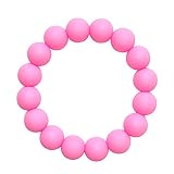 BPA Free Pink Teether Chew Beads for Kids Bracelet Baby Chewing Silicone Teether Toy Baby Teething B