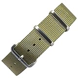 [time+] 20mm NATO G10 バリスティックナイロンストラップ 腕時計ベルト ミリタリーバンド オリーブ/ブラッシュド