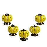 abcGOODefg Pumpkin Konbsヨーロッパスタイルセラミックパンプキンノブ引き出しキャビネット食器棚ドアプルハンドルロッカー 5 PCS CA-PUMPKIM-YL-5P