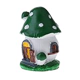 Perfk キノコ ハウス 置物　DIY ガーデン 園芸 盆栽 飾り物　ミニチュア　インテリア　庭の装飾　グリーン　樹脂　