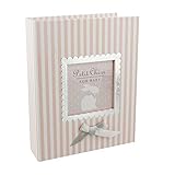 Charming Pink and White Stripe Baby Girl First 4 x 6 Photo Album by Haysom Interiors by Haysom Inter
