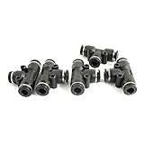 uxcell　5個入り　6mm － 6mm T形　カプラーチューブ　エア空気圧クイック　ジョイント継手　ブラック