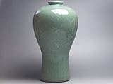 【Ｂ級品】丸紋鶴　高麗青磁飾り壺(高さ２８８)(商品によって、水漏れします。)