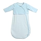 LETTAS Baby Boys and Girls 100% Cotton Stripe Removable Sleeve Sleeping Bag 0.5 Tog - Soft Wearable 