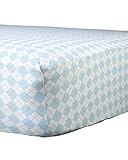 Abstract Unisex Baby Argyle Fitted Portable Crib Sheet - 525-A - Blue, Medium by Abstract