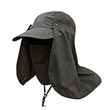 Cshidworld 360°UV保護夏の屋外日焼け防止釣りキャップ首の顔のフラップハット男性、女性、バックパッキング、サイクリング、ハイキング、釣り、庭、狩猟野外キャンプ
